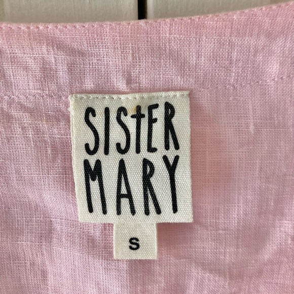 Ivy Jane Sister Mary Light Pink Linen Embroidered Dress - Picture 3 of 9